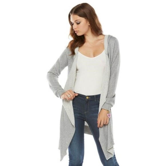 EUC Juicy lurex hooded flyaway cardigan Sz L - Picture 1 of 5